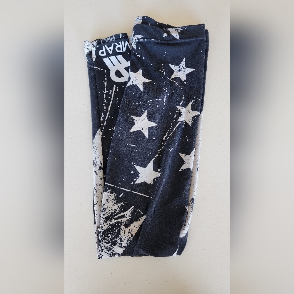 AMRAP Women's American Flag Black/White Leggings size S